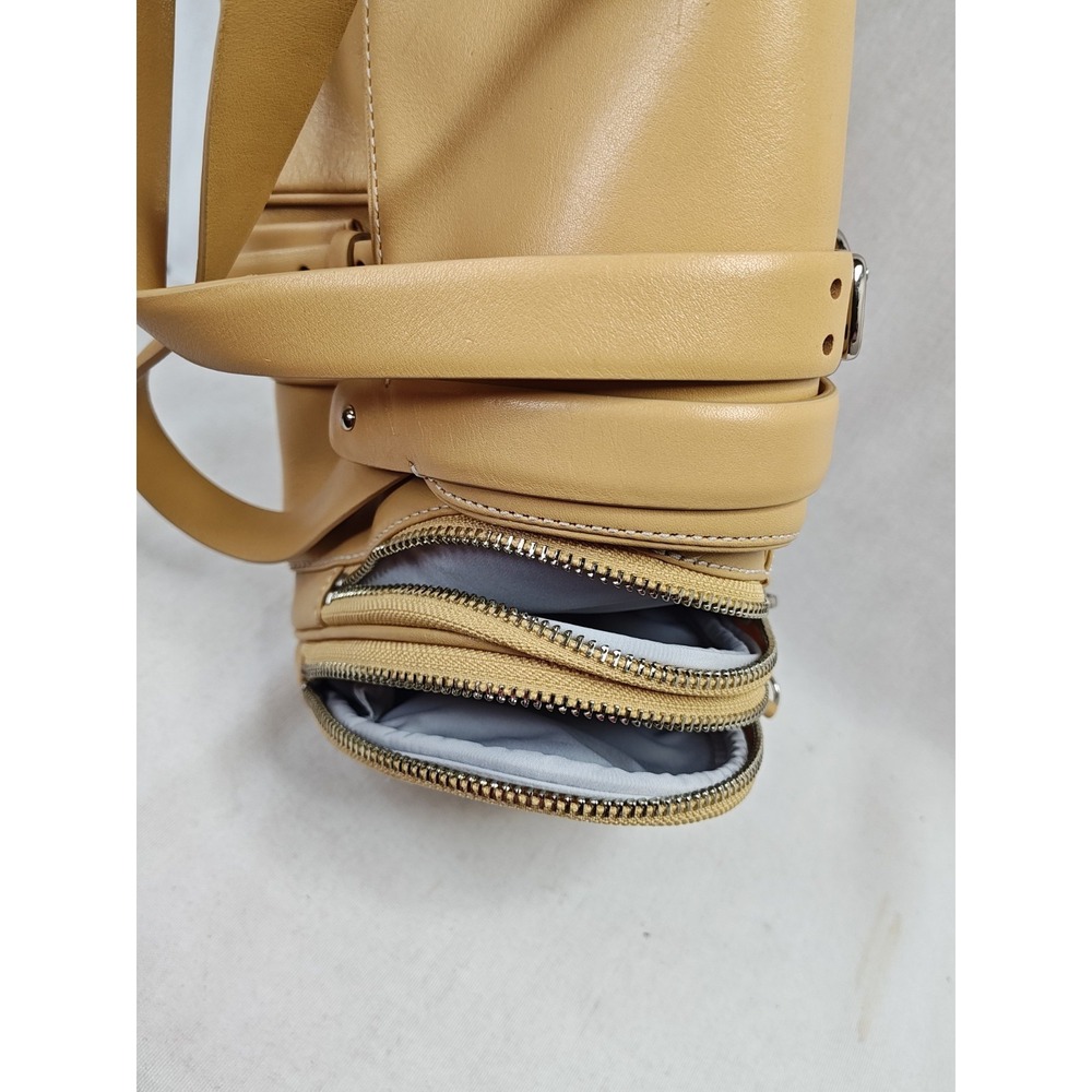 Cole Haan Alexa Natural Cream Leather Large E/W Roll Bag Cylinder Satchel NEW - Picture 11 of 16